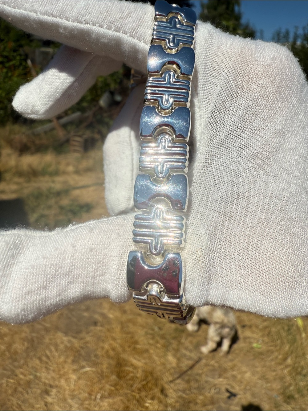 Sterling Silver Link Choker Necklace - Polished Silver - Picture 16 of 16